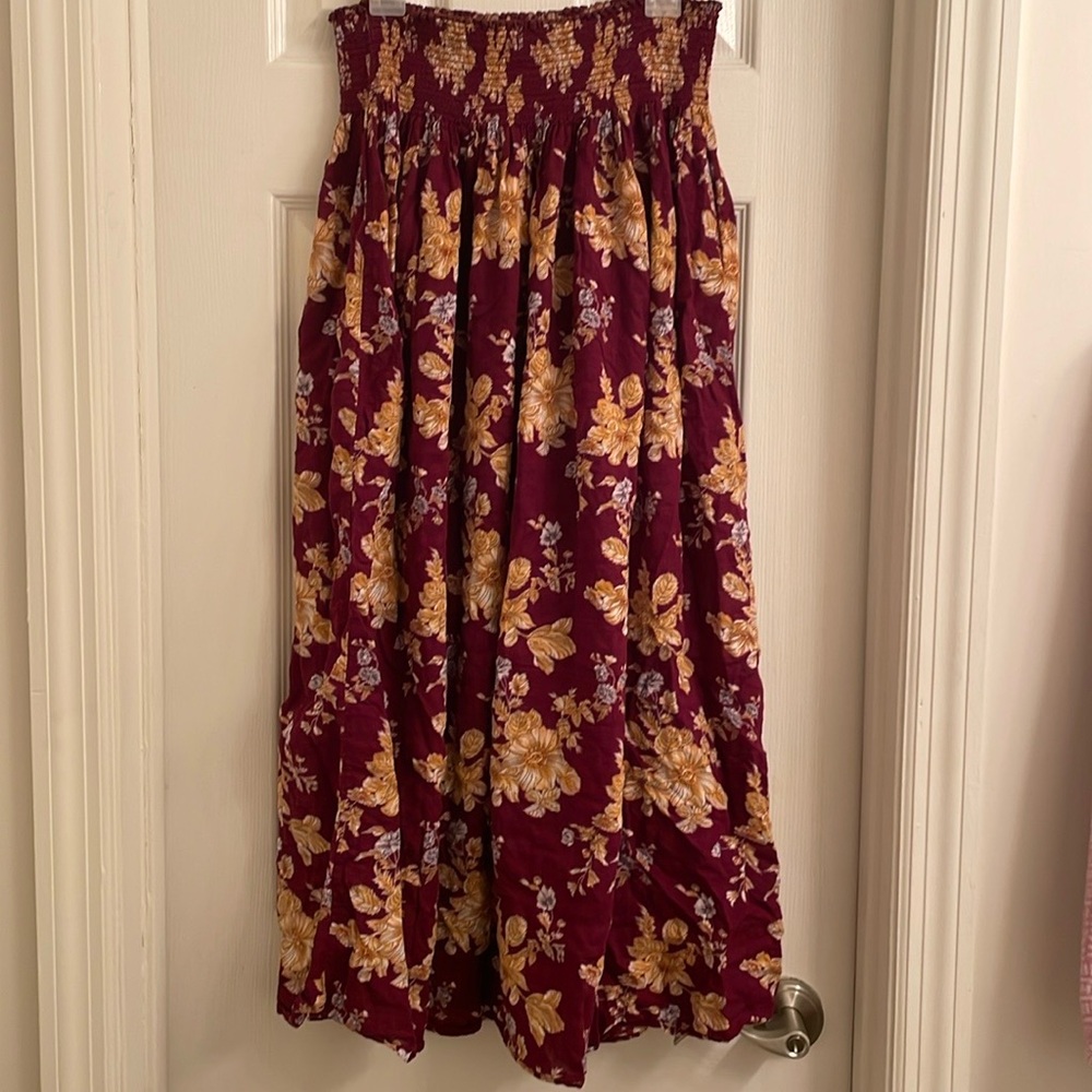 NATURAL LIFE Meadow Smocked Floral Midi/Maxi Skirt